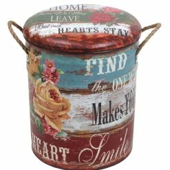 BargainJunkie 3pc Nesting Ottoman Storage Set, Find The One Who Makes Your Heart Smile