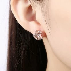 BargainJunkie Swarovski Crystal Knot Stud Earrings Set