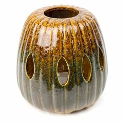 BargainJunkie Scenterrific Warmer, Round Pot, Tan & Green W/Vanilla Scented Disk Home & Garden
