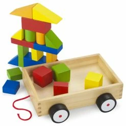 BargainJunkie Brybelly Take-A-Long Building Block Wagon New