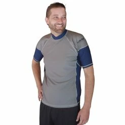 BargainJunkie New Sun Protection Zone Men's Short Sleeve Rash Guard Shirt