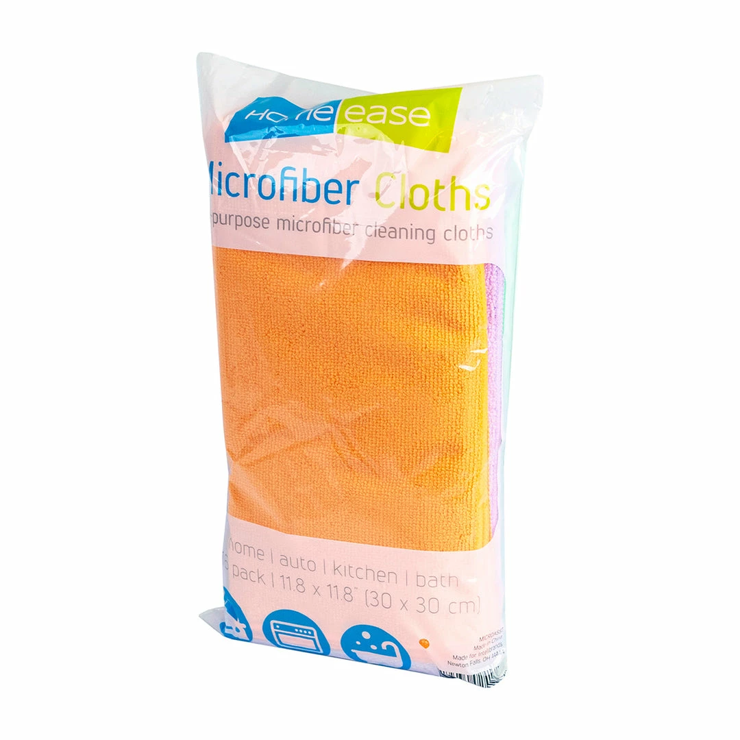 BargainJunkie Home & Garden Home Ease 16 Pack All-Purpose Microfiber Cleaning Cloths, Assorted Colors