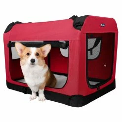 BargainJunkie Veehoo Red Folding Soft Dog Crate, XXXL