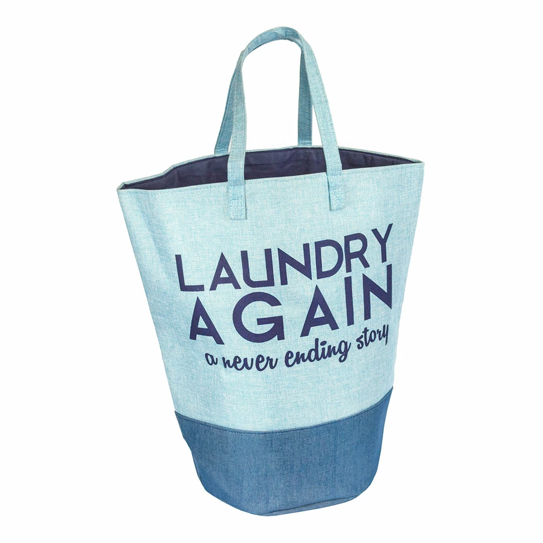 BargainJunkie Home & Garden Home Ease Large Collapsible Two Tone Laundry Bag, Blue