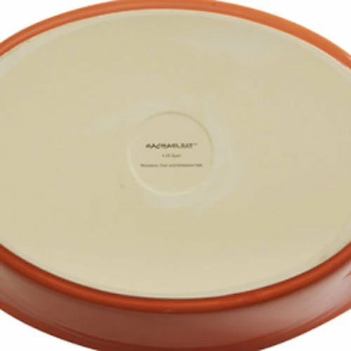 BargainJunkie Rachael Ray 2pc Bubble & Brown 1.5Qt & 2.5Qt Stoneware Set, Orange