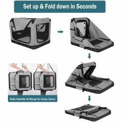 BargainJunkie Veehoo Gray Folding Soft Dog Crate, XXXL New