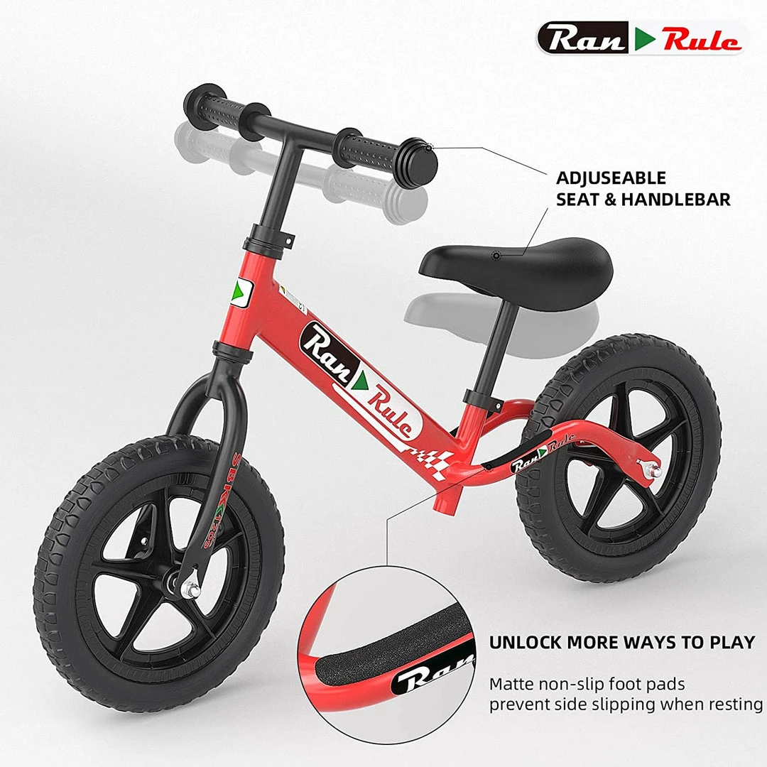 BargainJunkie New Ran Rule Kid's Balance Bike, Red
