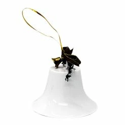 BargainJunkie 6" Metal Christmas Bell, White