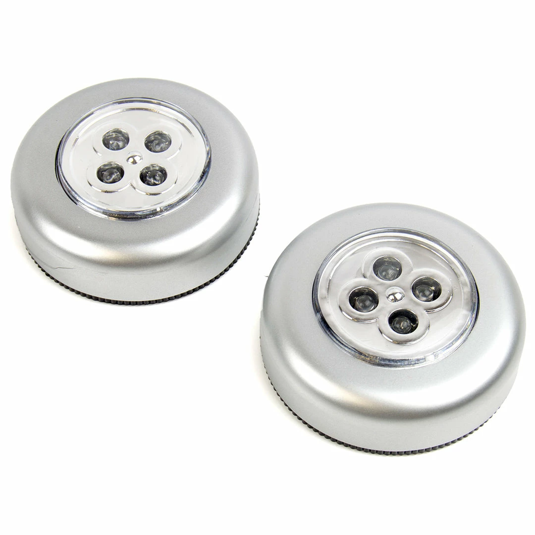 BargainJunkie Light Worx 2 Pack 4-LED Utility Lights, Silve Tools & Auto