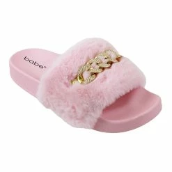BargainJunkie New Babe Women's Fur Slides With Chain