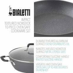 BargainJunkie Bialetti Impact Non-Stick 10 Piece Cookware Set Kitchen