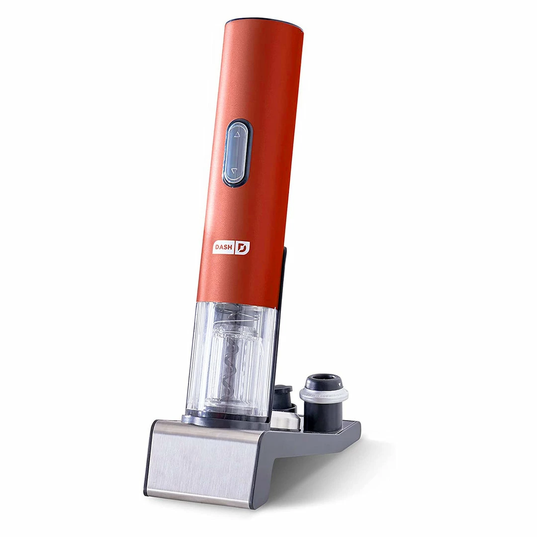 BargainJunkie Dash Serve & Preserve Electric Wine Opener Set, Red New