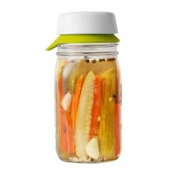 BargainJunkie Chef'n Quickler Pickle Preserve Vacuum Lid With Recipe Book, Green