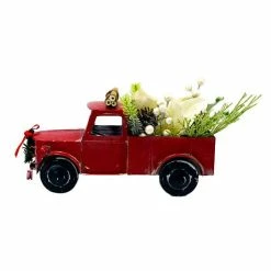 BargainJunkie 12" Red Metal Truck Christmas Decor New