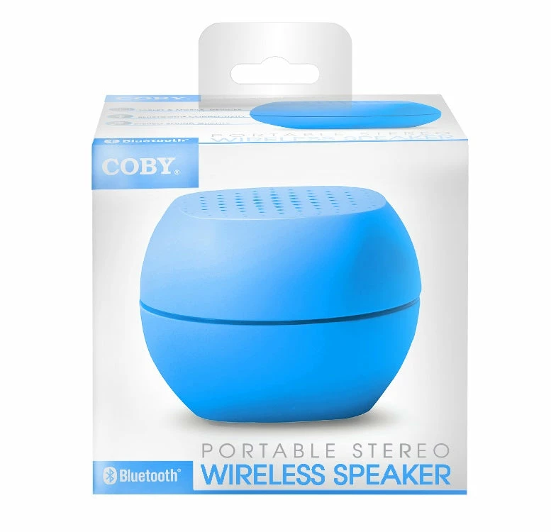 BargainJunkie Coby Portable Wireless Stereo Speaker, Blue New