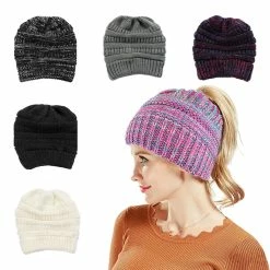 BargainJunkie Cozy Comforts Ponytail Winter Fashion Beanie Hats