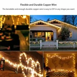 BargainJunkie 33ft Outdoor Solar String Lights, 2 Pack