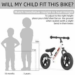 BargainJunkie Ran Rule Kid's Balance Bike, White New