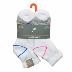 BargainJunkie Head Swift Dry Women's White Socks, 6 Pairs New