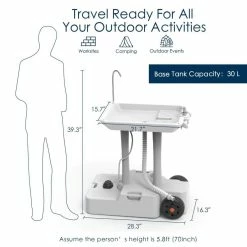 BargainJunkie Tidobit Wheeled Camping Mobile Foot-Pump Handwash Stand
