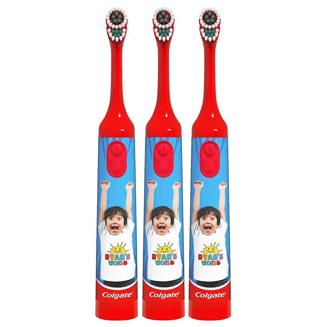 BargainJunkie New Colgate Kids Battery Powered Toothbrush, Ryan's World 3 Pack