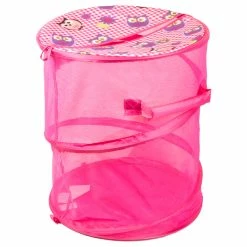 BargainJunkie Home & Garden Neat Freak Mesh Pop Up Hamper, Pink