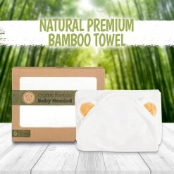 BargainJunkie KeaBabies Bamboo Hooded Towel With Cute Bear Ears, Feather White New