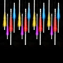 BargainJunkie New Headwind Multi Color Solar Meteor Shower Lights, 2-Pack