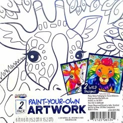 BargainJunkie Art Skills Paint Your Own Artwork Canvas, 2 Pack
