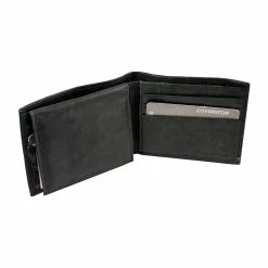 BargainJunkie New Covington Genuine Leather Credit Card Billfold Wallet, Black