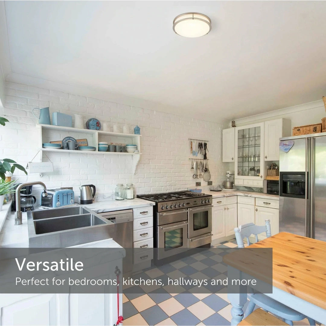 BargainJunkie New Noma 14" Dimmable Flush Mount Ceiling Light With Integrated LED Bulb