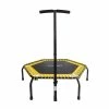 BargainJunkie OursGym Indoor Fitness Trampoline With Adjustable Handrail Bar, Yellow New
