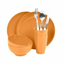 BargainJunkie Bargain Basement DINING PACK 9pc Plastic BLUSH