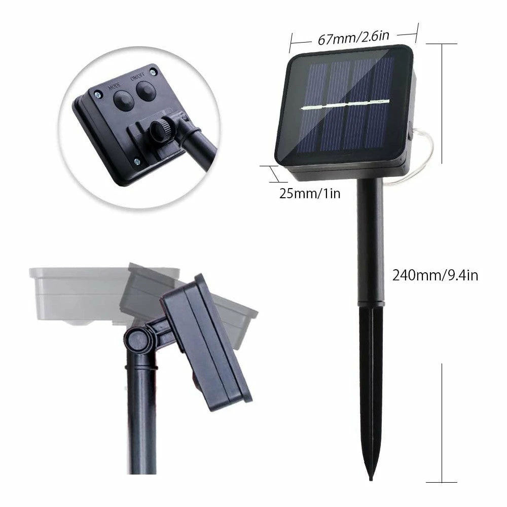 BargainJunkie 33ft Outdoor Solar String Lights, 2 Pack