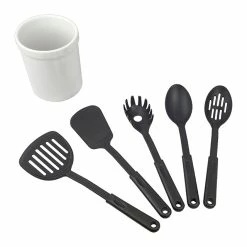 BargainJunkie New Farberware Nylon Tool Set With Ceramic Crock, 7 Piece