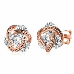 BargainJunkie Swarovski Crystal Knot Stud Earrings Set