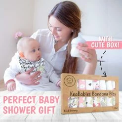 BargainJunkie KeaBabies 8 Pack Of Organic Cotton Bandana Bibs, Bold Bravery New