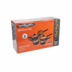 BargainJunkie Proctor Silex 9 Piece Aluminum Cookware Set With Ceramic Coating