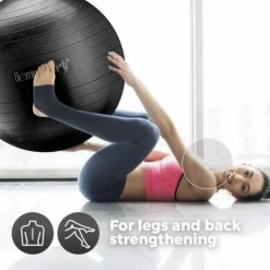 BargainJunkie HemingWeigh Anti-Burst Fitness And Stability 75 Cm Ball, Black New