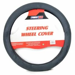 BargainJunkie Tools & Auto PowerXT Steering Wheel Cover, Grey Faux Suede