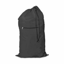 BargainJunkie Homz Compact Laundry Bag With Zippered Pouch, Black