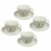 BargainJunkie Vev Vigano Set Of 4 Cappuccino Cups With Saucers Kitchen