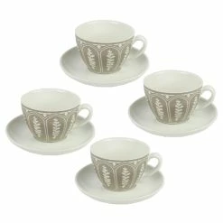 BargainJunkie Vev Vigano Set Of 4 Cappuccino Cups With Saucers Kitchen