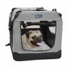 BargainJunkie Veehoo Gray Folding Soft Dog Crate, S