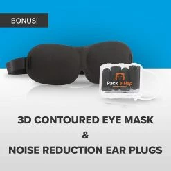 BargainJunkie Pack A Nap Memory Foam Neck Pillow Travel Kit, Orange