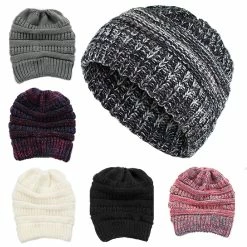 BargainJunkie Cozy Comforts Ponytail Winter Fashion Beanie Hats