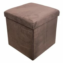 BargainJunkie 15” Collapsible Folding Ottoman, Brown Home & Garden
