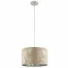 BargainJunkie Catalina By Evolution Silver Foil Fabric Pendant Light Home & Garden