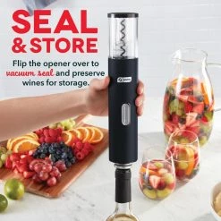BargainJunkie Dash Serve & Preserve Electric Wine Opener Set, Red New