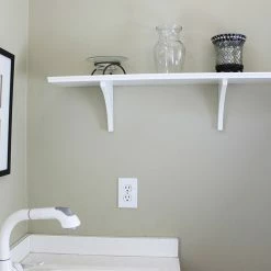 BargainJunkie Home & Garden Kathy Ireland 23” Mission Bracket Wall Shelf, White